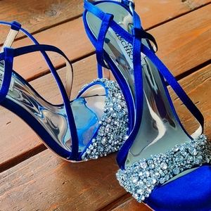 Badgley Mischka Blue Rhinestone Size 7.5